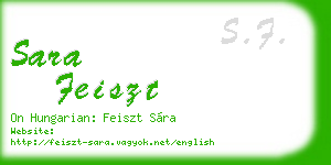 sara feiszt business card